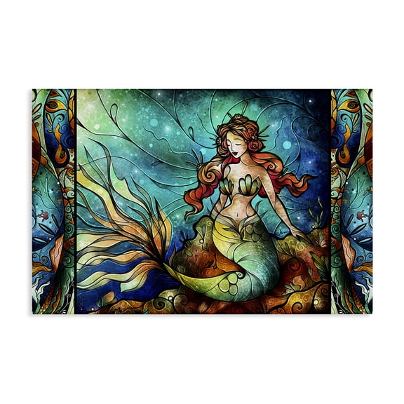 Stupell Industries Eclectic Elegant Seated Mermaid Canvas Art, 24 x 16, by Mandie Manzano