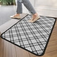 thumbnail image 4 of Black White Plaid Checkered Pattern Door Rugs,Washable Non Slip Door Mats Indoor,Decorative Door Mats,Entry Mat Indoor for Entrance,Bedroom,Kitchen,Bathroom,30"x17", 4 of 6