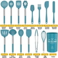 thumbnail image 2 of Juego de utensilios de cocina Umite Chef Silicone, 15 unidades con soporte, color azul, 2 of 7