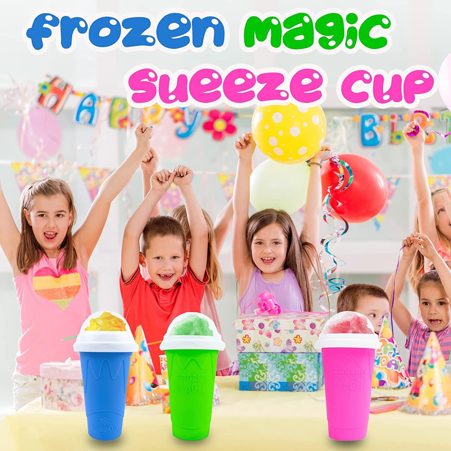 Frozen Magic Slushy Maker Cup,TIK TOK Quick Frozen Smoothies Cup,Slushy  Squeeze Cup Slushie Maker Cup Ice Cup,Cool Stuff Ice Cream Maker for Kids