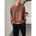 thumbnail image 4 of Camisetas unicolor de gran tamaño para hombre, jersey holgado, ropa masculina de gran tamaño, camisetas de manga larga, poliéster, elasticidad, Japón Y2k, 4 of 4