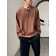 thumbnail image 5 of Camisetas unicolor de gran tamaño para hombre, jersey holgado, ropa masculina de gran tamaño, camisetas de manga larga, poliéster, elasticidad, Japón Y2k, 5 of 5