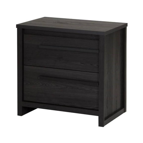 Pemberly Row Modern 2-Drawer Nightstand in Gray Oak