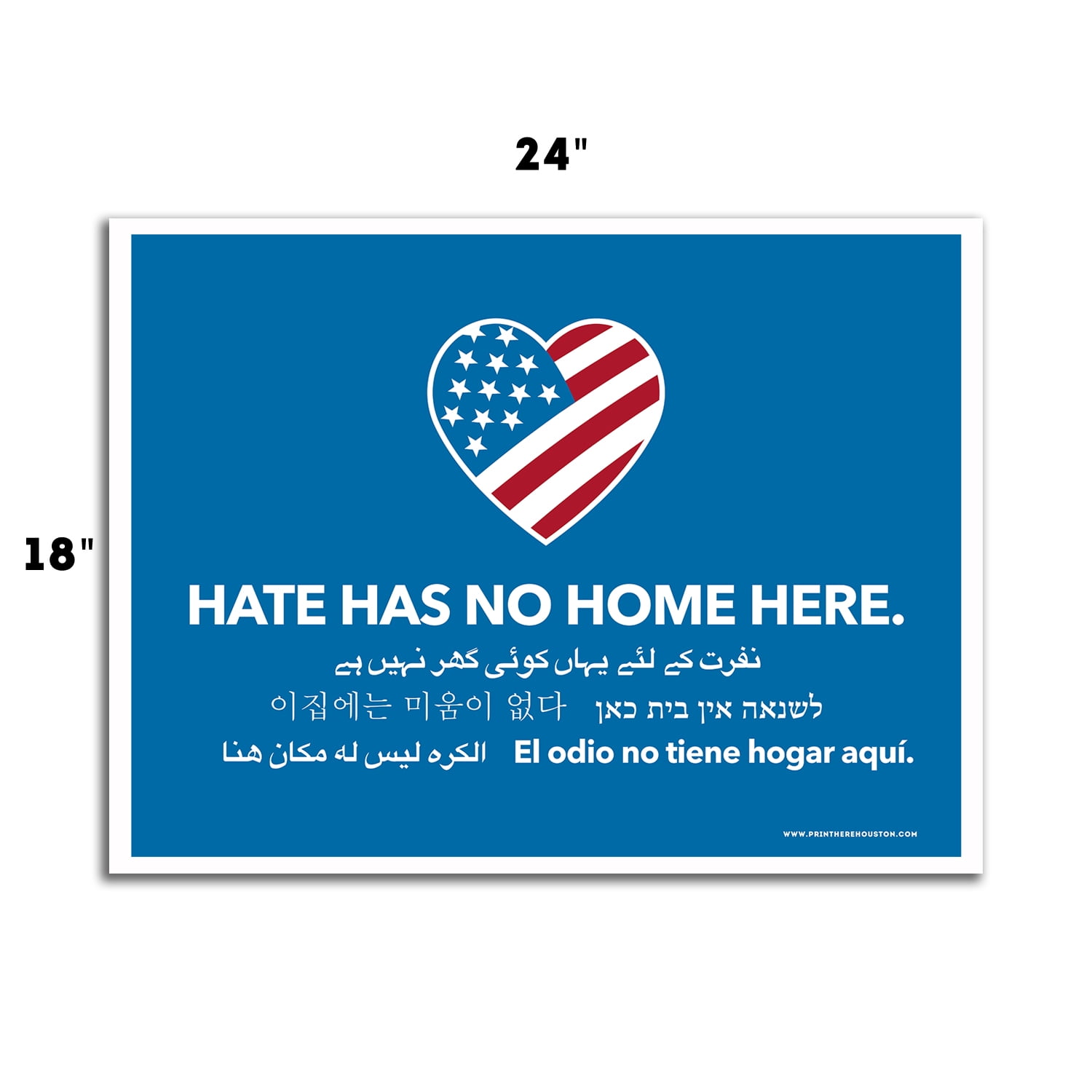 Black lives matter Yard Sign Hate Has No Home Here Sign LGBT Sign Double-sided Print 18x24in We Stand together