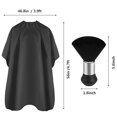 thumbnail image 2 of FEBSNOW Professional Hair Cutting Cape with Neck Duster Brush, Salon Barber Cape, Hair Cutting Accessories (Black), 2 of 10
