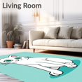 thumbnail image 2 of ODIKA 4'x6' Machine Washable Non-Slip Area Rug, Playful Kitty Yarn Art Beginner Needlework High Traffic Rug, White, 726795, 2 of 7