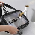 thumbnail image 4 of Matte Translucent Toiletry Bag ,with Handy Handle Makeup Cosmetic Organizer Bag Design With Wet And Dry Separation,black, 4 of 5