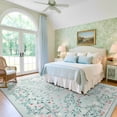 thumbnail image 6 of 5x7 Area Rug Living Room Rugs - Washable Vintage Floral Soft Thin Large Rug Indoor Floor No Slip Rug Carpet for Bedroom Under Dining Table Home Office Decor - Green, 6 of 8