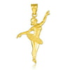 Ballet Dancer Gold Charm Pendant Necklace (10K, Pendant only)