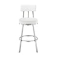 thumbnail image 2 of Benjamin 26" Swivel Counter Stool in Stainless Steel with White Faux Leather, 2 of 6