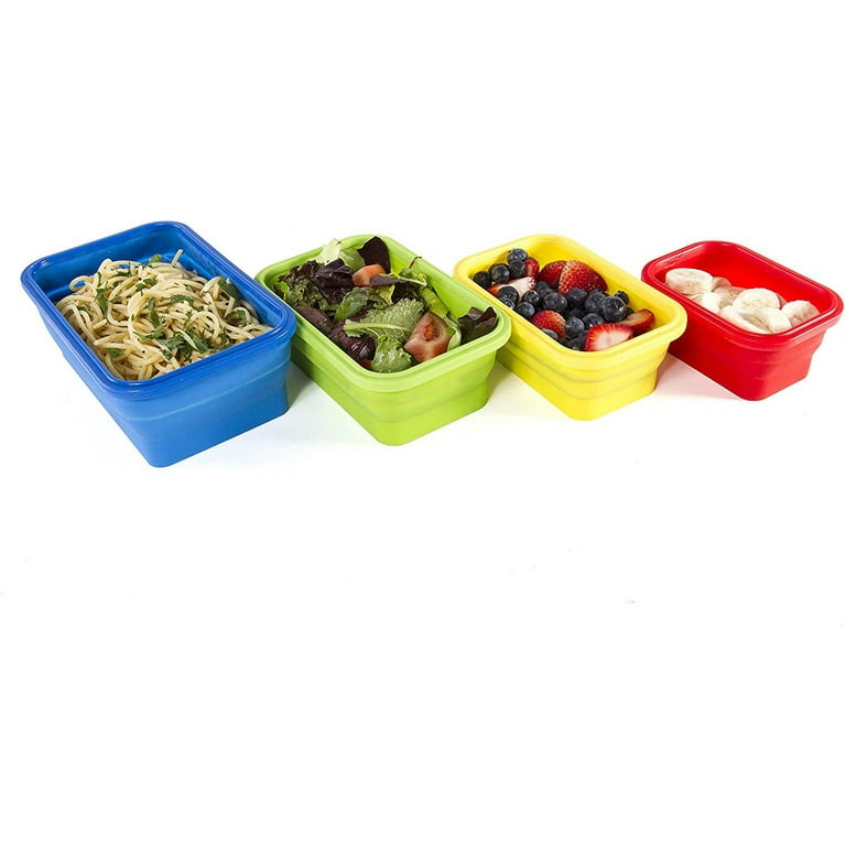 Thin Bins - Collapsible Silicone Food Storage Container Set Extra Rectangle | Large