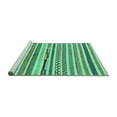 thumbnail image 2 of Ahgly Company Machine Washable Indoor Square Abstract Turquoise Blue Modern Area Rugs, 5' Square, 2 of 4