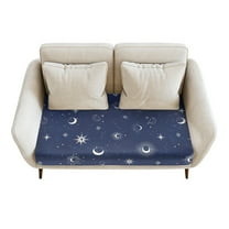 Renewold Sun Moon Star Navy Blue Stretch Couch Cushion Slipcover Separate Sofa Seat Cushion Cover Soft Loveseat Cushion Cover Washable Furniture Protector with Elastic Bands, M