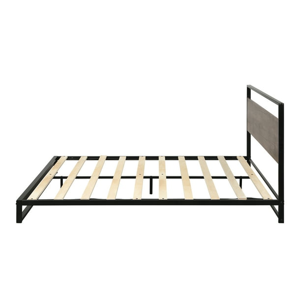 Lixada Queen Metal Bed Frame With Wood, Queen Metal Bed Frame With Wood Slats