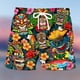 thumbnail image 2 of Pantalones cortos de tabla para hombre con estampados 3D de gráficos Tiki, pantalones cortos con cordón, pantalones cortos de secado rápido, pantalones cortos casuales de uso diario hawaianos bohemios, 2 of 5