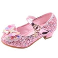 thumbnail image 4 of Aofany Girls Mary Jane Bridesmaids Dress Shoes Toddler Kids Wedding Party Sparkle Low Heel Princess Shoes Crystal Bowknot Glitter Princess Shoes, 4 of 9