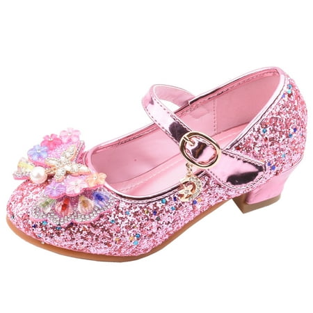 

Yinguo Bling Pearl Shoes Baby Girls Kids Sandals Bowknot Princess Single Baby Shoes Pink 30