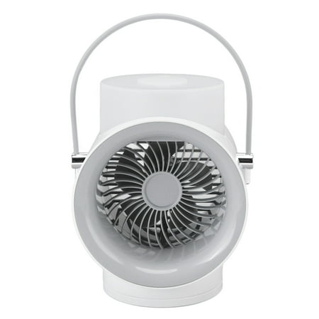 

Portable Electric Fan ABS Double Fog Volume Desktop Cooler Fan 120 Oscillating 5V 1.7A 350ml With 3 Speed Adjustment Light For Home For Hiking White