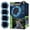 Blue, variant on Bell+Howell Solar Outdoor Mosaic Disk Lights, 4 Pack Ultra-Premium Glass Decorative Pathway, Solar Outdoor Waterproof Disk, LED Pathway, Auto On/Off Lights - Radiant Pink