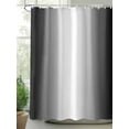 thumbnail image 3 of Black Ombre Bathroom Curtain 78 Inch Shower Curtain with Hooks, Black Grey White Gradient Modern Abstract Art Waterproof Polyester Bath Curtain Washable Bathtub Curtain 72''x 78'', 3 of 6