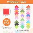 thumbnail image 2 of Uxcell 600Pcs 4x4" Colored Tissue Paper Squares for Crafts, 2 of 6