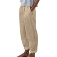 thumbnail image 1 of Pantalones anchos de cintura alta para mujer: pantalones elásticos con cordón, poliéster, estampado, bolsillos laterales, corte deportivo informal., 1 of 8