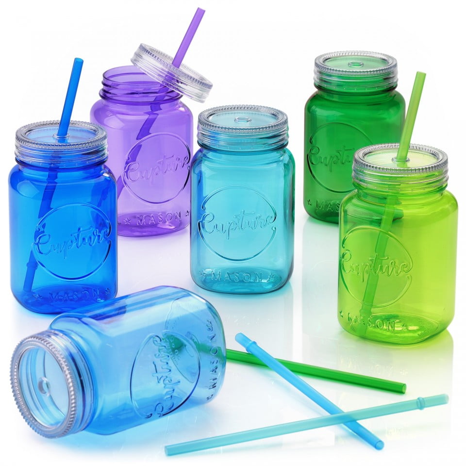 Norme 20 Packs Plastic Mason Jars with Lids and Straws Christmas Drink  Favors Plastic Juice Drinking Jars Bottles with Straws for Party Daily Use,  20 Bottles and 30 Colored Straws (10 Oz) - Yahoo Shopping