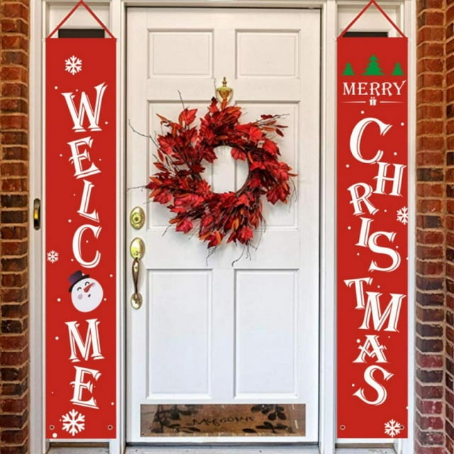 Merry Christmas Banners,New Year Outdoor Indoor Christmas Decorations ...