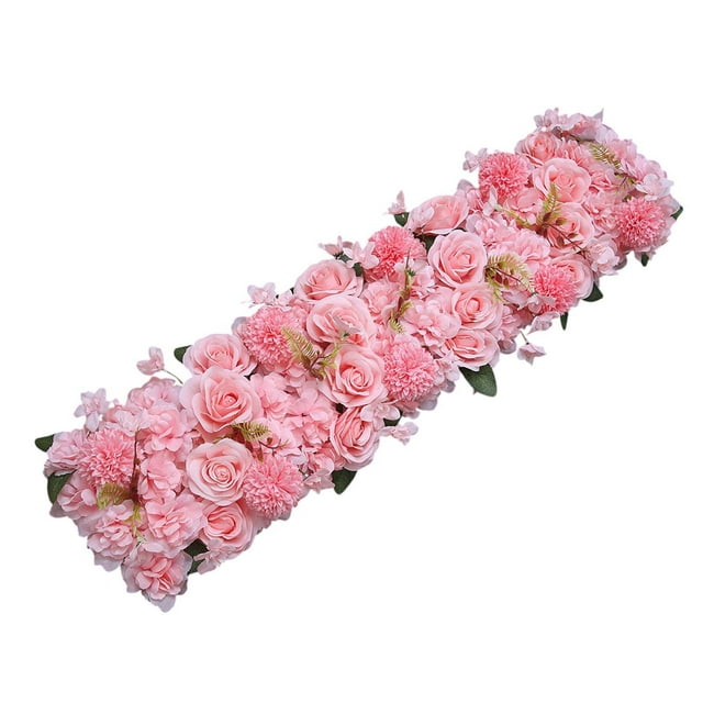 Panel de flores de fondo, decoración romántica de rosas artificiales, decoración de , Panel Floral de flores de seda para de recepción