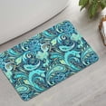 thumbnail image 2 of Blue Paisley and Floral Pattern Bathroom Rugs Mat,Non Slip Microfiber Bathroom Rug,Rubber Backing,Soft Bathroom Mats for Bathroom Floor,Tub and Shower,17x27in(43x68cm), 2 of 5
