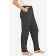 thumbnail image 4 of Roaman's Women's Plus Size Tall Straight Leg Soft Knit Pant, 4 of 6