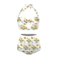 thumbnail image 3 of Yuyamidu Vintage Sunflowers Bikinis Sets for Women Comfy Sporty Swimsuits Size M Soft High Waisted Swimming Suits Tankini 2-pcs Crop Tops+High Waisted Briefs for Summer Beach, 3 of 6