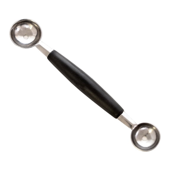 NICEXMAS 5-Pack Stainless Steel Fruit Scoops Black Double-Ended Spoons Rust-Resistant Kitchen Utensils