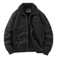 thumbnail image 2 of LOVZFMLL Jackets for Men's Winter Thick Solid Color Collar Jacket With Long Sleeves Pockets Zipper Jacket, 2 of 9