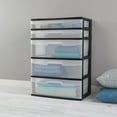 thumbnail image 3 of Sterilite 5 Drawer Black Wide Cart, 3 of 6