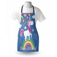 thumbnail image 4 of Unicorn Party Apron, Happy Birthday Words with Animal Marching on Rainbow with Balloons, Unisex Kitchen Bib with Adjustable Neck for Cooking Gardening, Adult Size, Multicolor, by Ambesonne, 4 of 4