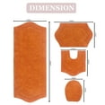 thumbnail image 3 of Home Weavers Waterford Collection 100% Cotton Non-Slip Bathroom Rug Set Machine Washable Toilet Lid Cover, U Shaped Contour, Bathroom Rug, Runner, Terracotta Color 4 Piece Bath Rug set, 3 of 8