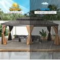 thumbnail image 5 of Sunmthink 12x20 ft. Hardtop Gazebo with Double Roof, Steel and Aluminum Construction, Large Gazebo for Parties and Outdoors, 5 of 8