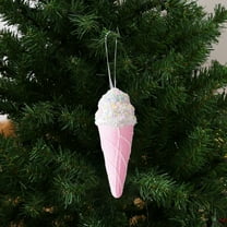 yulier Christmas Ice Cream Ornaments, 7.48"x1.97" Ice Cream Dessert Christmas Ornaments Hanging Pendant Christmas Tree Decorations for Xmas Holiday Party