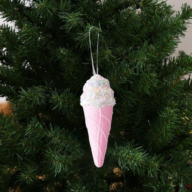 Set de adornos de Navidad | Decoraciones tridimensionales con colgantes de caramelo Rosa Blanco | Manualidades de plástico, forma duradera, tamaños variados | Árbol de Navidad, escaparate | Fácil