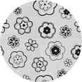 thumbnail image 1 of Ahgly Company Indoor Round Patterned Off-White Novelty Area Rugs, 3' Round, 1 of 6