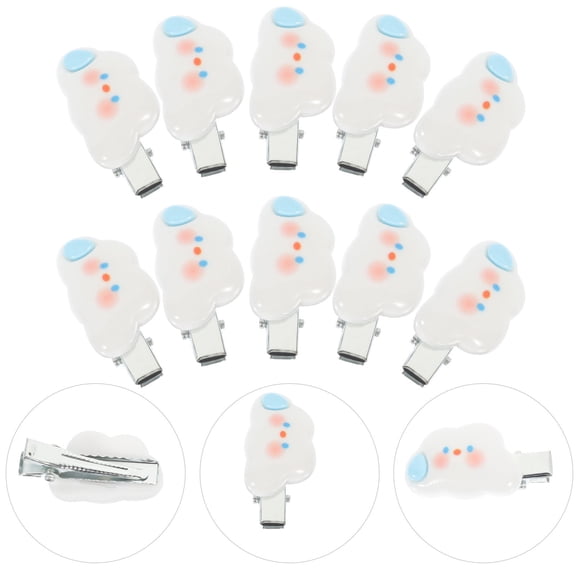 Tineasur Cloud Hair Clips Multi Color ABS Iron for Teens Decoration 10Pcs