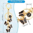 thumbnail image 2 of Llave de inicial de mariposa Uxcell, llavero de metal negro personalizado con la letra J, 2 of 6