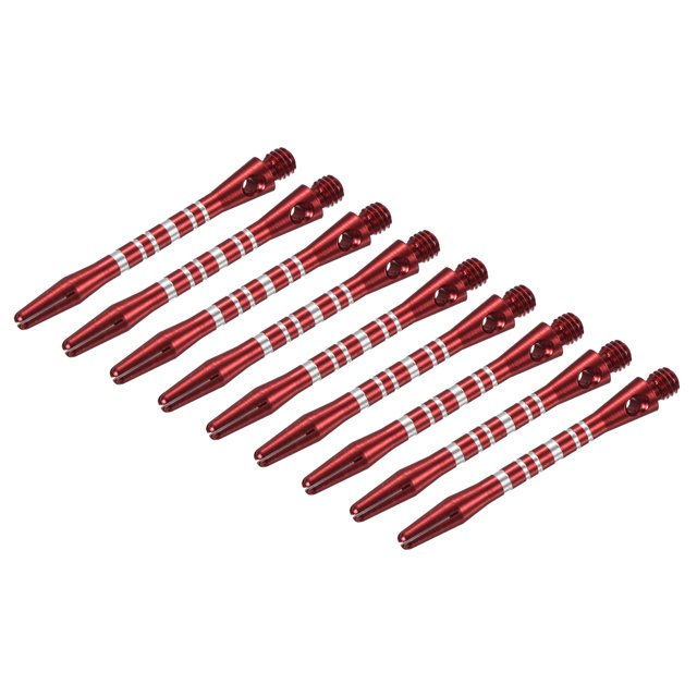 Uxcell Arbre de Fléchettes 45mm, Fil Moyen 2BA Tiges en Aluminium - Lot de 9 (Teinte Argentée, Rouge)