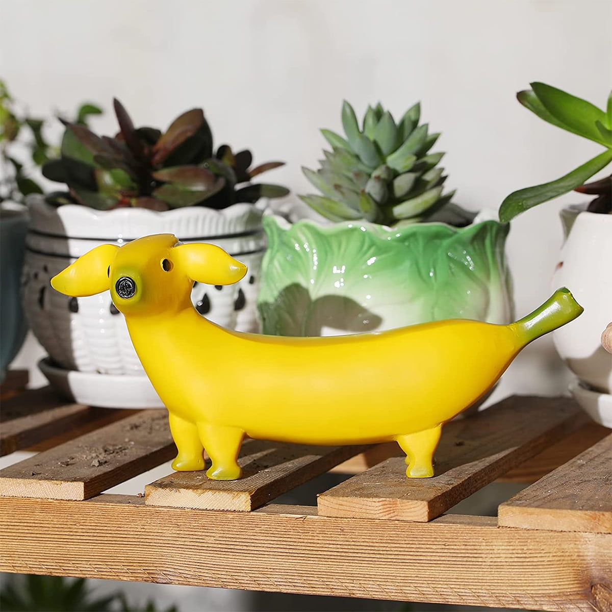 Banana Dog Creative Banana Puppy Statues Resin Banana Dog Sculpture Art Decor Funny Puppy