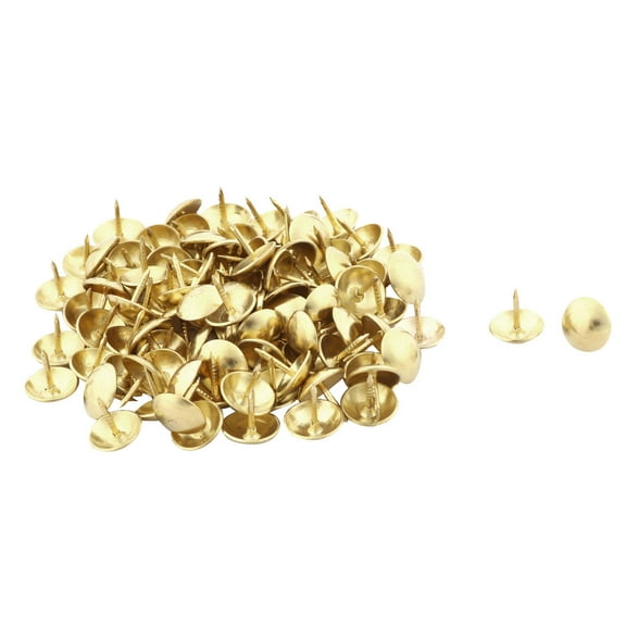Uxcell Home Furniture Metal Round Head Decoration Tack Nail Pushpin Gold Tone 10 x 10mm 100pcs