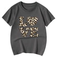 thumbnail image 4 of JAJAHO Girls Graphic Tee Shirt Short Sleeve Crew Neck Casual Leopard Love Letter Printed Cute Summer Tshirts For Kids 3-13 Years Versatile Tops, 4 of 4