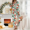 thumbnail image 4 of LINGLANG Pajamas For Women Set Christmas Cozy Flannel Long Sleeve Top With Lapel Comfy Pants Soft Holiday Print Winter Nights Home Xmas Print Pjs Sleepwear Loungewear Nightwear Nightclothes Homewear, 4 of 5