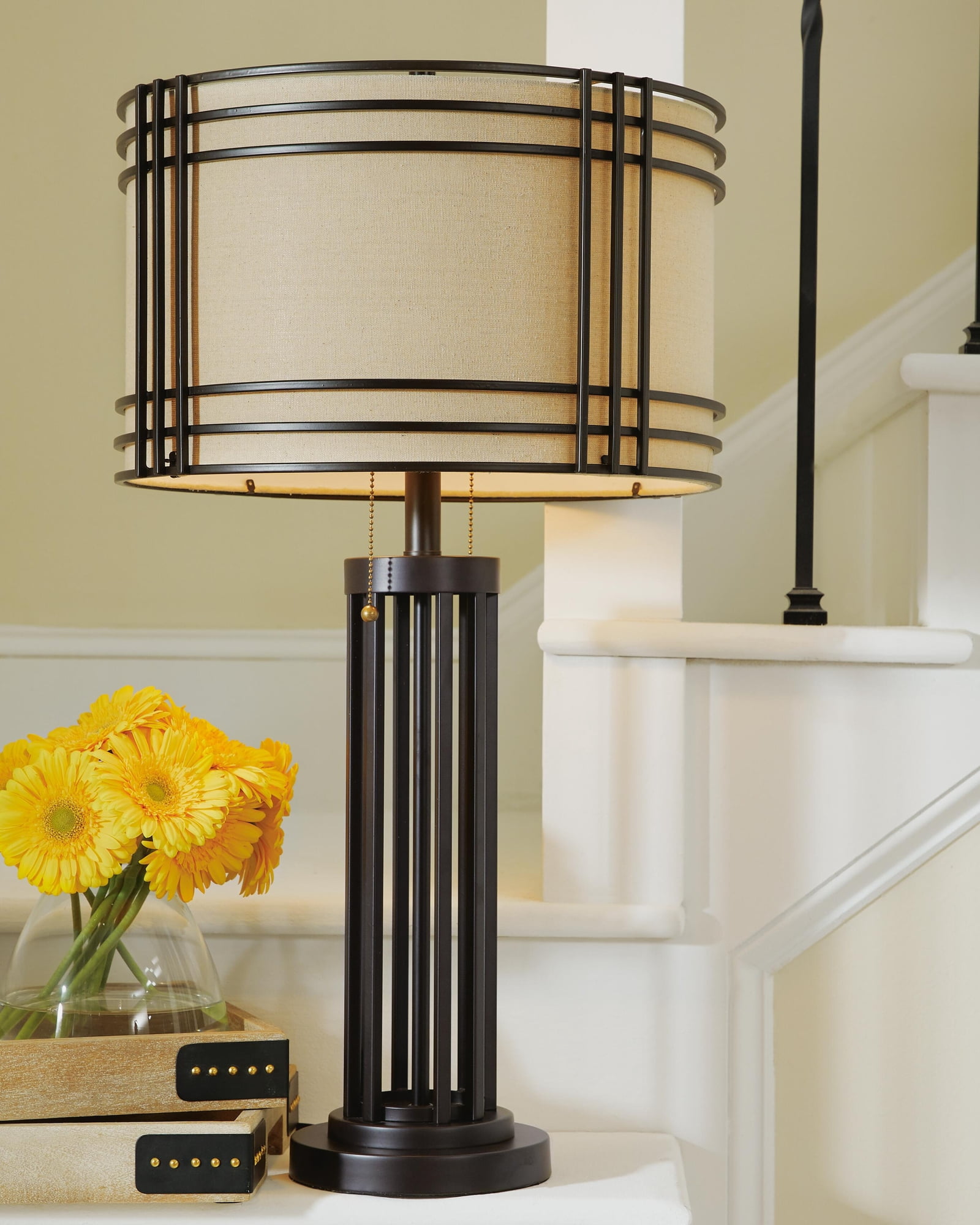 Signature Design by Ashley Casual Hanswell Table Lamp  Dark Brown