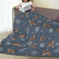 thumbnail image 6 of Zufioo Squirrel And Snowflakes Fleece Blanket Queen Size,Plush Bed Blanket,Ultra Soft Throw Blanket,Plush Fuzzy Cozy Blanket Perfect for Bed,Couch-40"x30", 6 of 7